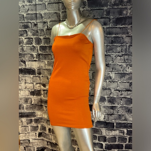 Orange Summer Bodycon Mini Dress - Picture 4 of 13
